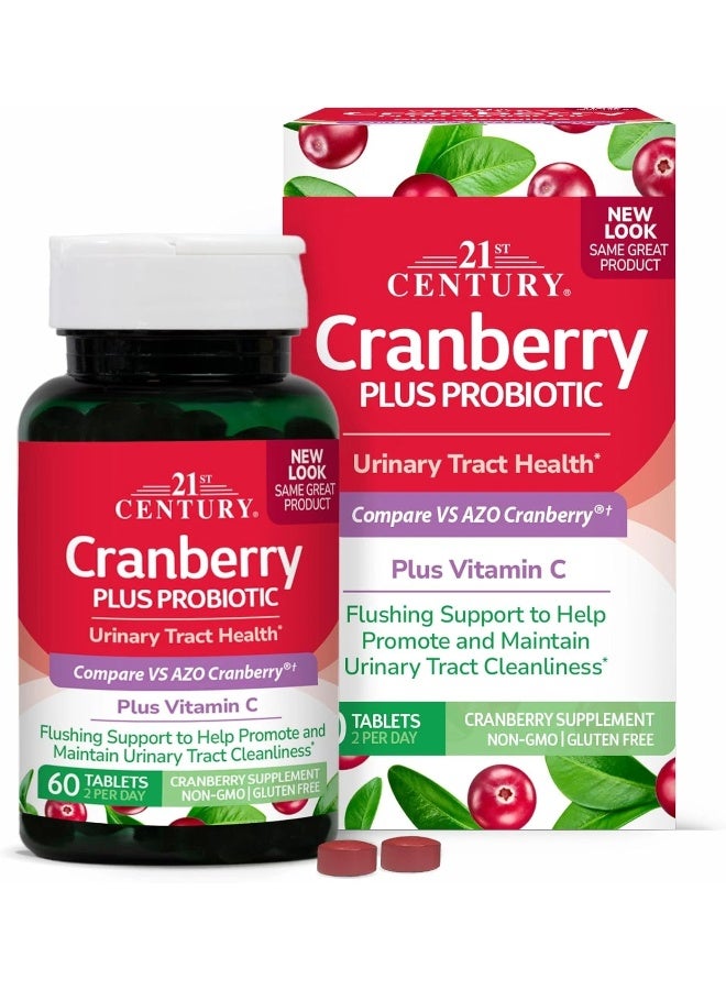 21st Century Cranberry Plus Probiotic Urinary Tract Support - 60 Tablets - Image 1